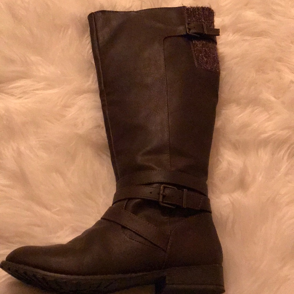 Dark brown knee high boots!